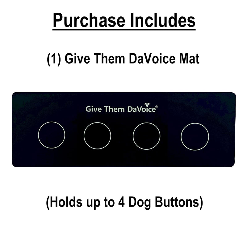 DaVoice Dog Button Mat (4 Button Placements) for Dog Communication Buttons, Dog Buttons for Communication Board, Dog Speaking Word Training Talking Button Pad (Buttons and Attachments Not Included) - PawsPlanet Australia