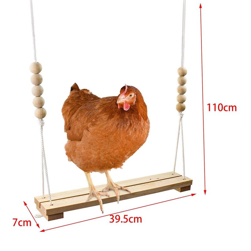 Wobekuy Chicken Swing Toy for Coop Natural Safe Wooden Accessories Large Durable Perch Ladder for Poultry Run Rooster Hens - PawsPlanet Australia