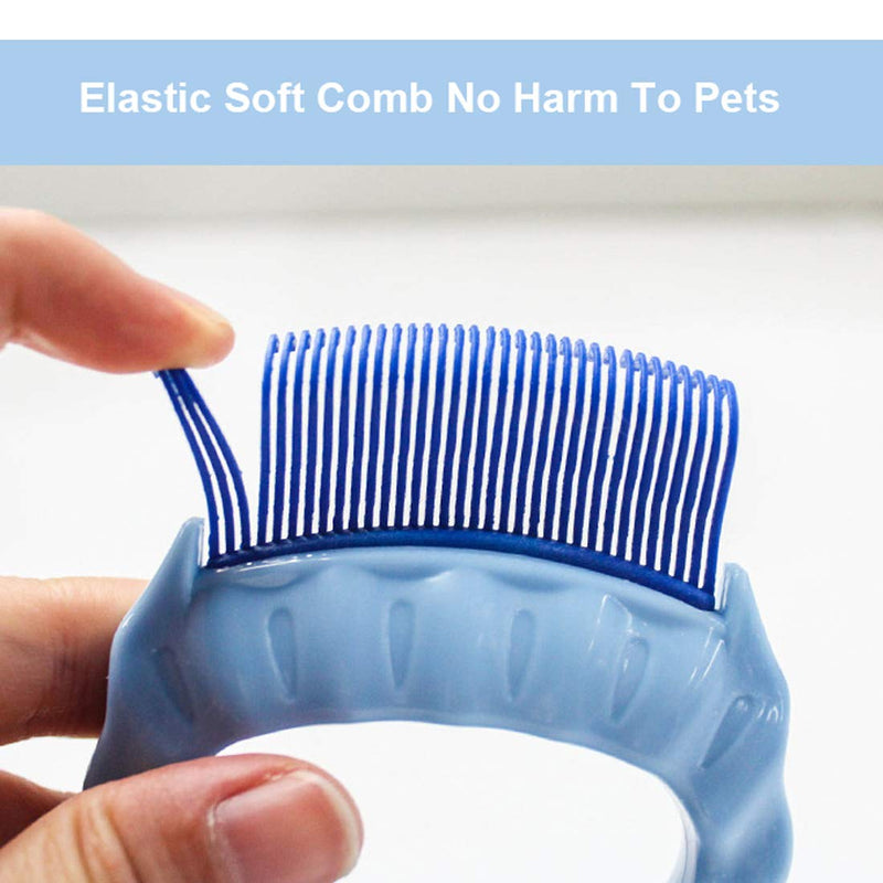 [Australia] - BONANA Pet Comb Dog Cat Shedding Trimming Hair Removal Soft Brush Pet Grooming Massage Tools, Safe and Gentle Plastic Claw Teeth for Removing Matted Fur, Knots and Tangles Crowd Teeth 
