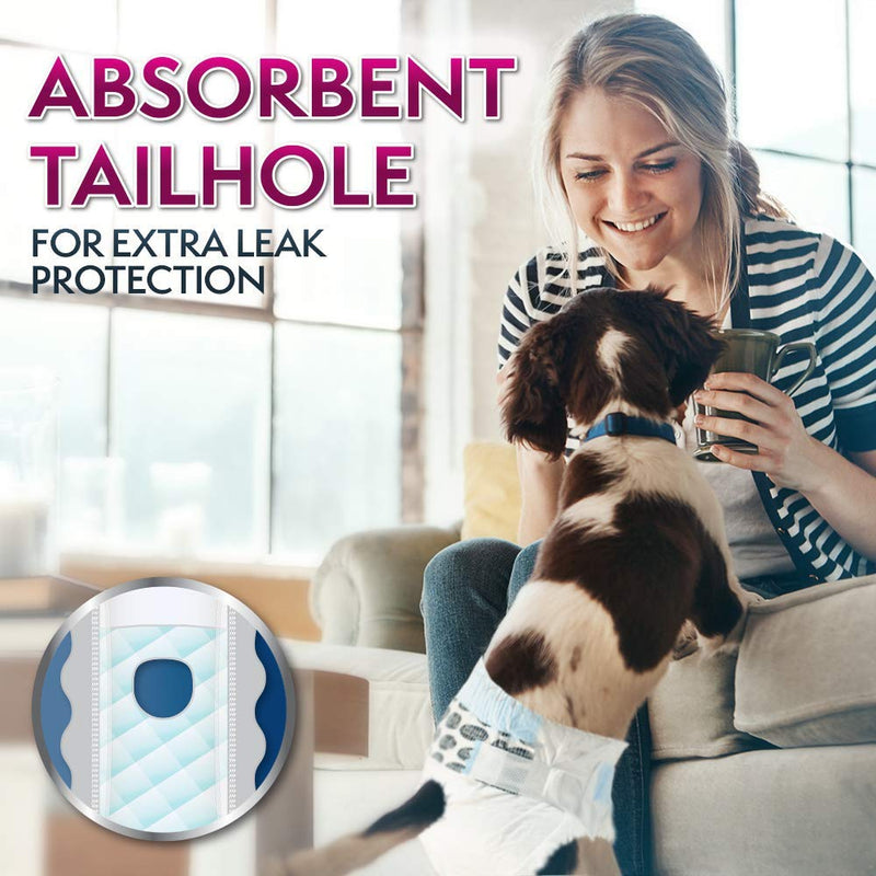 [Australia] - Simple Solution Disposable Dog Diapers for Female Dogs | Super Absorbent Leak-Proof Fit | Females In Heat, Excitable Urination, Incontinence, or Puppy Training L/XL 30 Count 