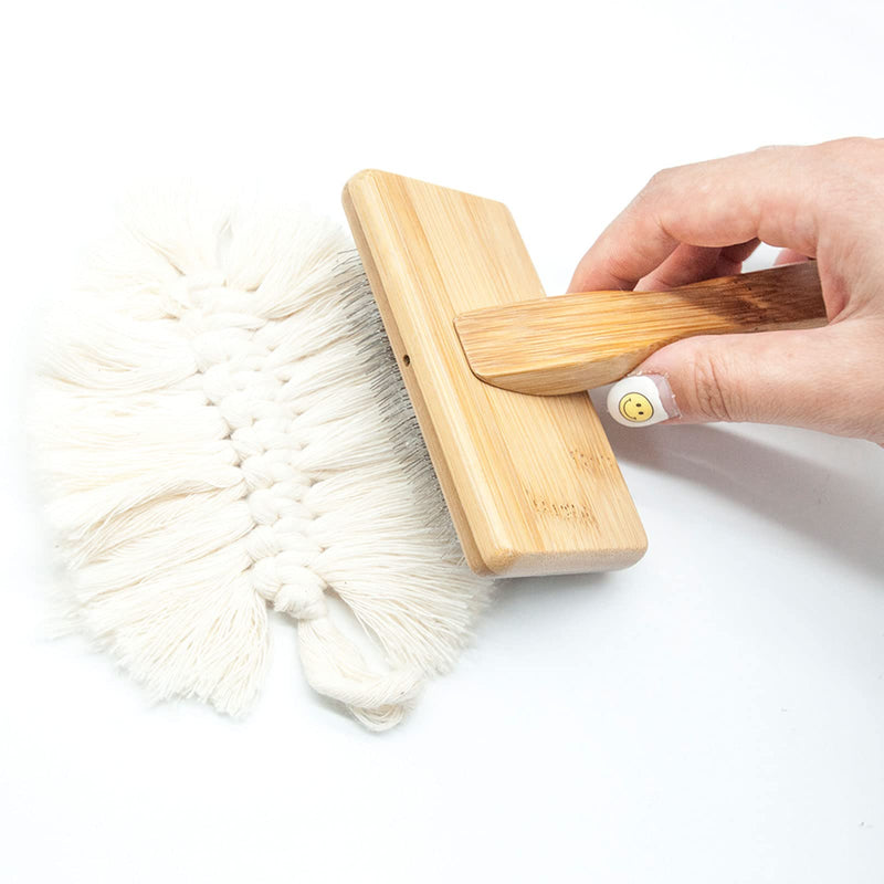 2pcs Wooden Carding Brushes, Carpet Tassel Brushes Cotton Rope Weaving Comb Wooden Hand Carders for Carpet Needle Felting Felt Project Gift Needle Felting Lovers - PawsPlanet Australia