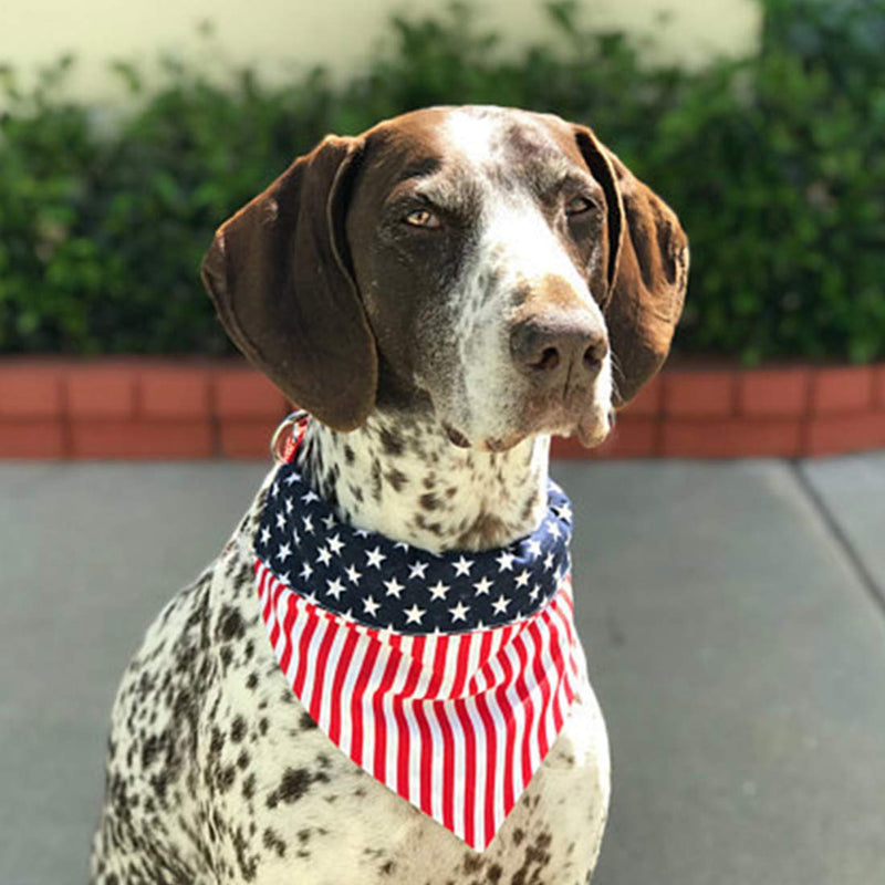 [Australia] - Hotumn American Flag Dog Bandana Reversible Pet Bib USA Flag Scarf Accessories for Medium Large Dogs US Flag Free Size 