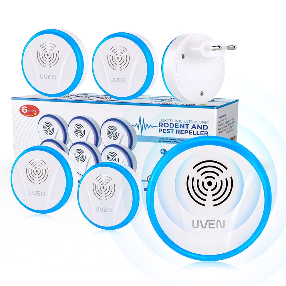 Ultrasonic Pest Repeller Pack of 6 Electric Insect Repellent Mosquito Protection Indoor Plug-in Pest Repeller for Mosquitoes Mice Spiders Cockroaches Flies Wasps Fleas - PawsPlanet Australia