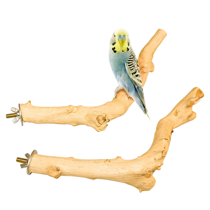 Roundler 5 PCS Bird Perch Wood Stand Pole，Bird Wood Perch Platform Exercise Playground Toy for Pet Parrot Budgie Parakeet Cockatiel Conure Lovebirds Cage Accessories Toys H01 - PawsPlanet Australia