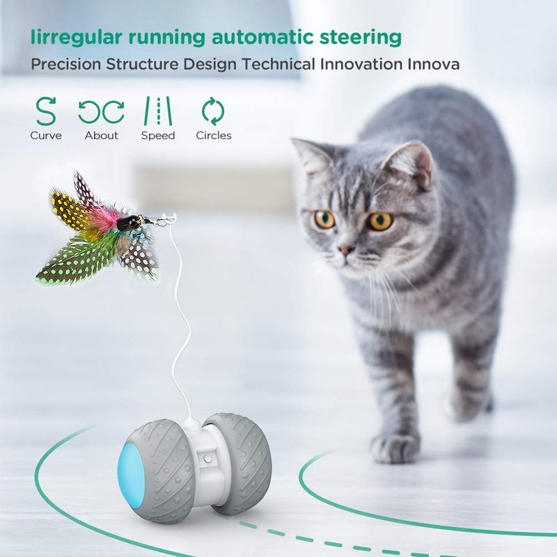 [Australia] - GKCI 2019 Upgrade Electronic Cat Toy, Automatic Interactive Cat Toy Light Catch with Feather 2 in 1 Rotating Teasing Pet for Activity 