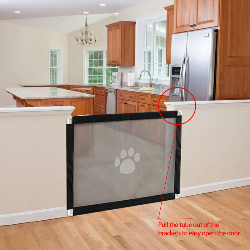 PETCUTE Dog Gate retractable baby gates for dogs dog gate for stairs mesh pet gate for stairs, door,kitchen 4 Sticky hooks - PawsPlanet Australia