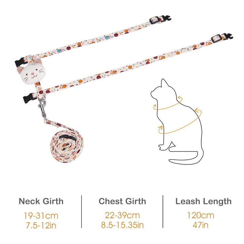 [Australia] - Cat Harness and Leash Set for Walking Escape Proof - Adjustable Pet Harness Soft for Kitten and Small Dogs Bunny Guinea Pig Rabbit Lightweight Outdoor Easy Control Breathable Not Collect Hairs Beige Cookies 