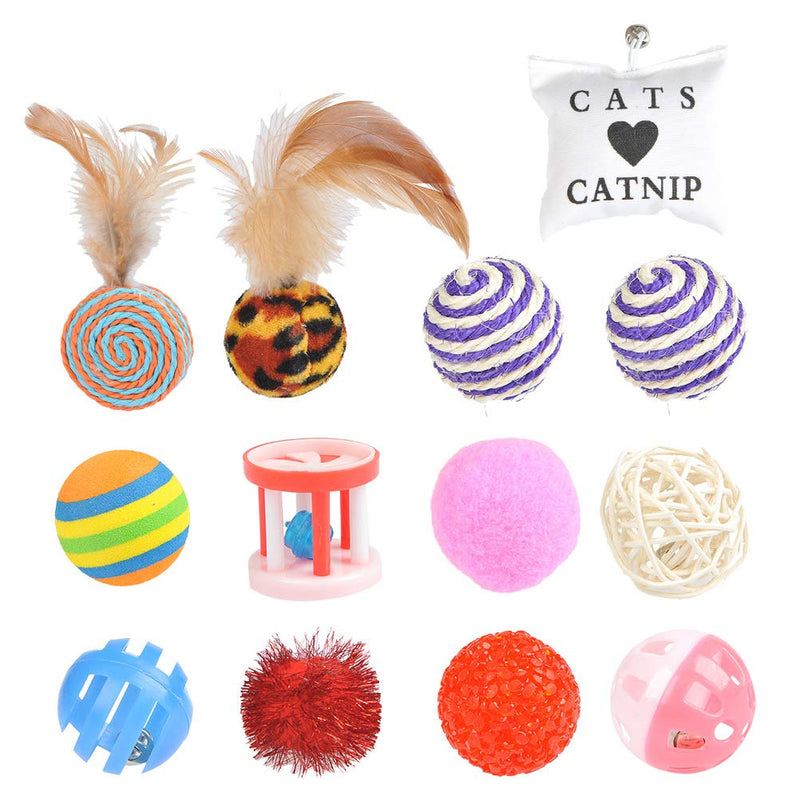 BUYGOO 20 Pack Cat Interactive Toy Set Funny Cat Toys Kitten Toys for Indoor Cat - Cat Mouse toys, Kitten Ball Toy, Cat Fish Toy, Kitten Feather Teaser Wand Toy, Cat Bell Toys, Cat Catnip Toy 20Pcs - PawsPlanet Australia