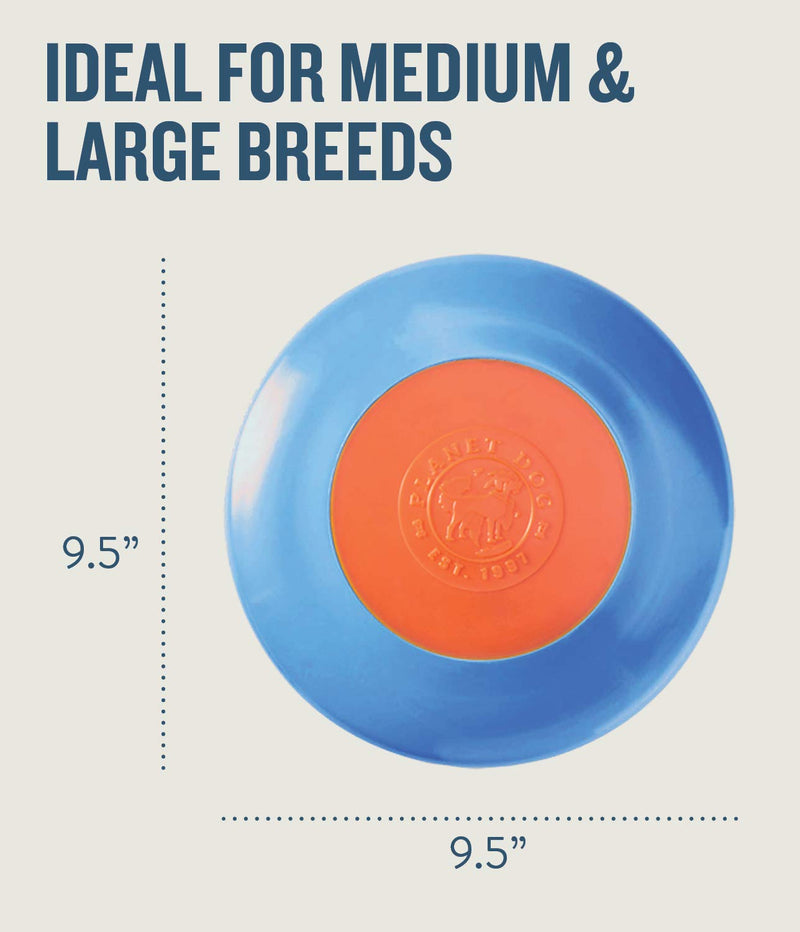 Planet Dog Orbee-Tuff Zoom Flyer Toss and Fetch Dog Toy Blue/Orange - PawsPlanet Australia