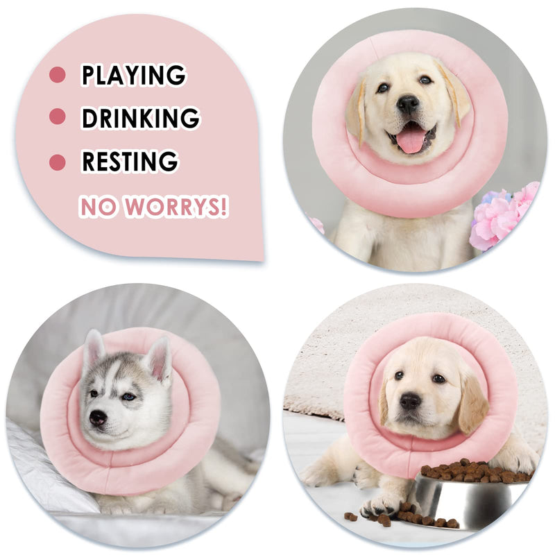 Cat Cone Soft Dog Cone Collar After Surgery, Protective Cone for Dogs and Cats, Water-Proof Comfortable Dog Recovery Cone Anti-Bite Lick Wound Healing, Pet Cone for Small Medium or Large Dogs and Cats S(Circumference:5.12''-9.45'') Pink - PawsPlanet Australia