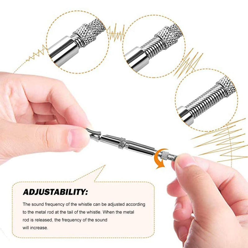 [Australia] - Tylu Stainless Steel Dog Whistle Professional Doggie Ultrasonic Whistle Calling Whistle to Stop Barking Pet Bird Pigeon Dove Training Flute Tool Feeding Helper with Adjustable Frequency 