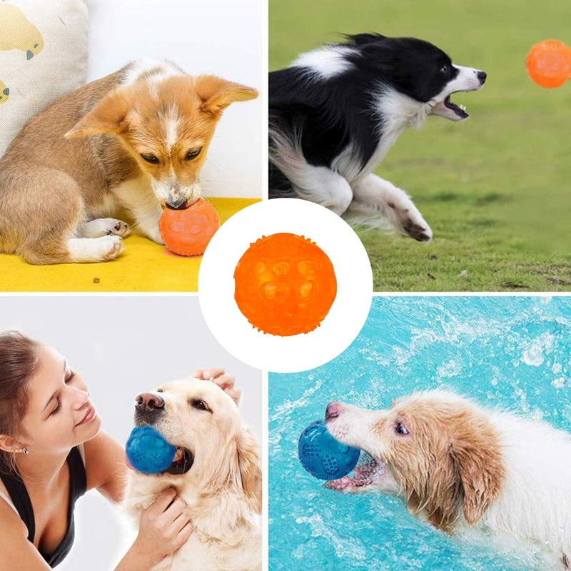 falllea 3 Pcs Dog Ball, Pet Chew Toys Balls, Squeaky Dog Ball Waterproof Dog Toys for Pets Training Swimming Playing Running - PawsPlanet Australia