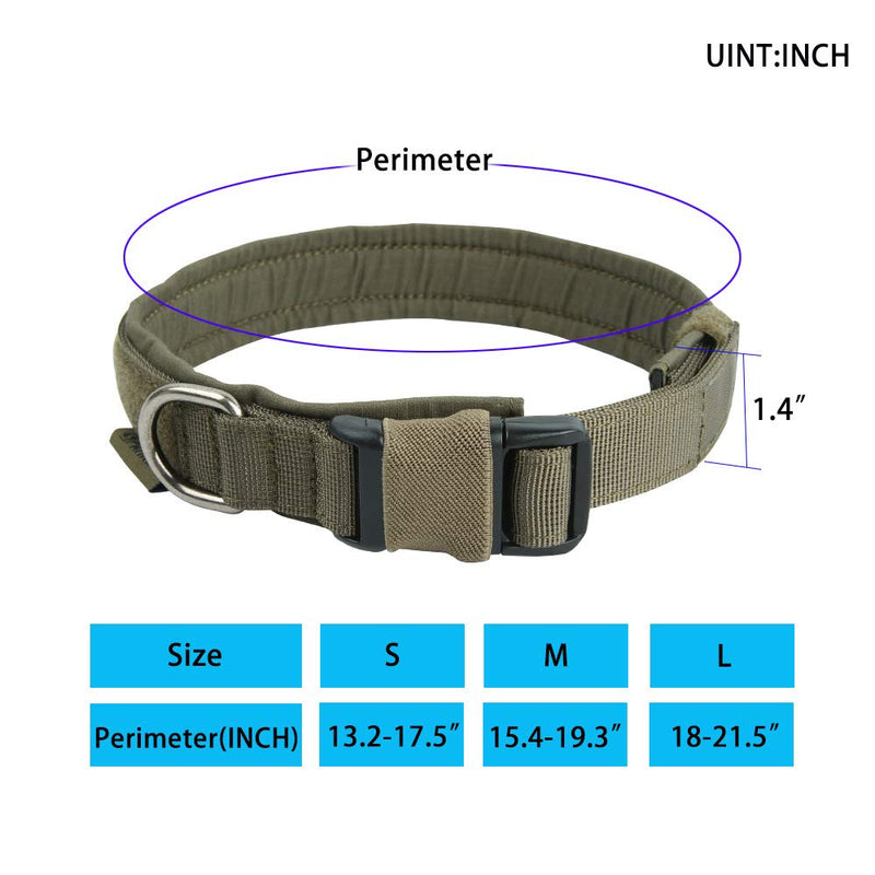 EXCELLENT ELITE SPANKER 1.4" Width Small or Medium Dog Collar Puppy Collar for Military Training and Leading(Ranger Green,S) S RGN - PawsPlanet Australia