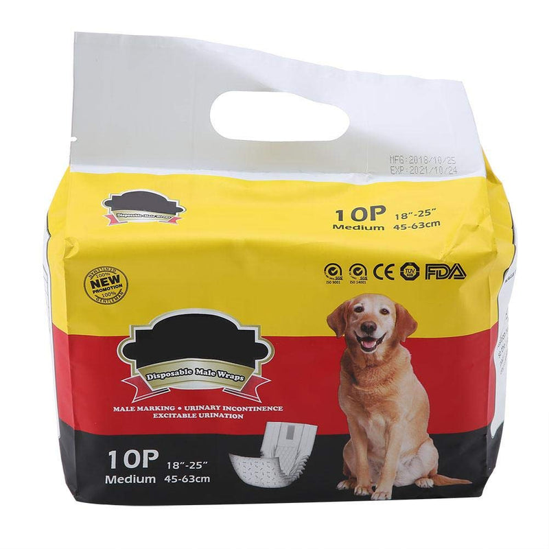 Pssopp Disposable Dog Nappies Male Dog Diapers Wrap Super Absorbent Soft Pet Diapers Puppy Training Diapers (M) M - PawsPlanet Australia