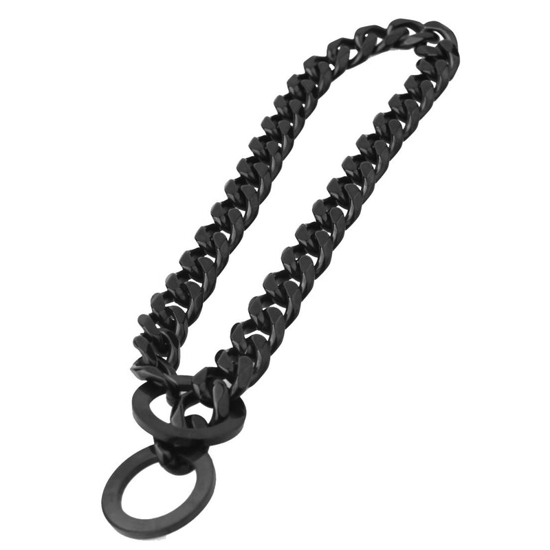 [Australia] - GZMZC 12/15/19mm Strong Black Stainless Steel Curb Chains Dog Pet Choker Collars Necklace 12-36inch 15mm width 22" recommend dog's neck:18" 