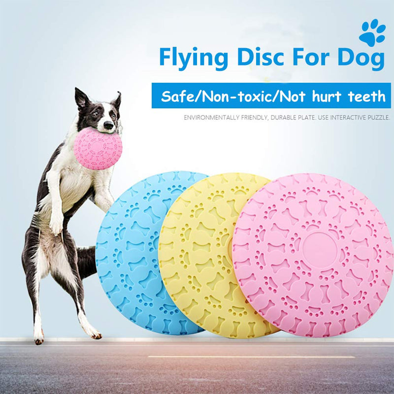 NICEFAN Dog Flying Disc Durable Dog Toys Soft Natural Rubber Disc for Dog Safety Floating Flying Saucer for Water Pool Beach (Blue) Blue - PawsPlanet Australia