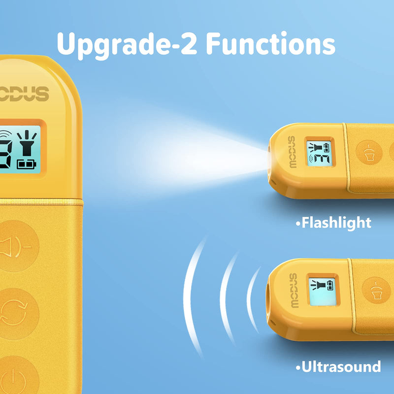 MODUS Anti-Barking Device, 3 in 1 Dog Training Device, 3 Ultrasonic Modes, Rechargeable Dog Barking Deterrent via USB Port, LCD Screen Display, Control Range up to 16.4 Ft, Outdoor and Indoor Yellow - PawsPlanet Australia