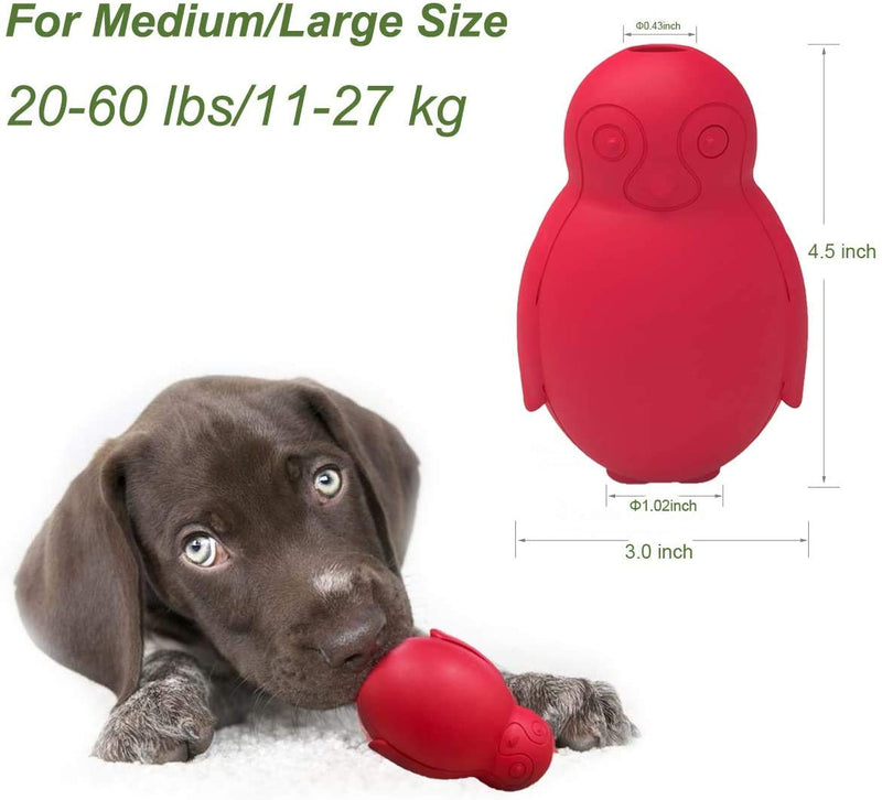 Penguin Dog Chew Toy Freezable Fillable Treats Chew Toy Natural Rubber Interactive Puzzle Game Dog Toy for Small Medium Dogs Fun for Hunting and Fetching Red - PawsPlanet Australia