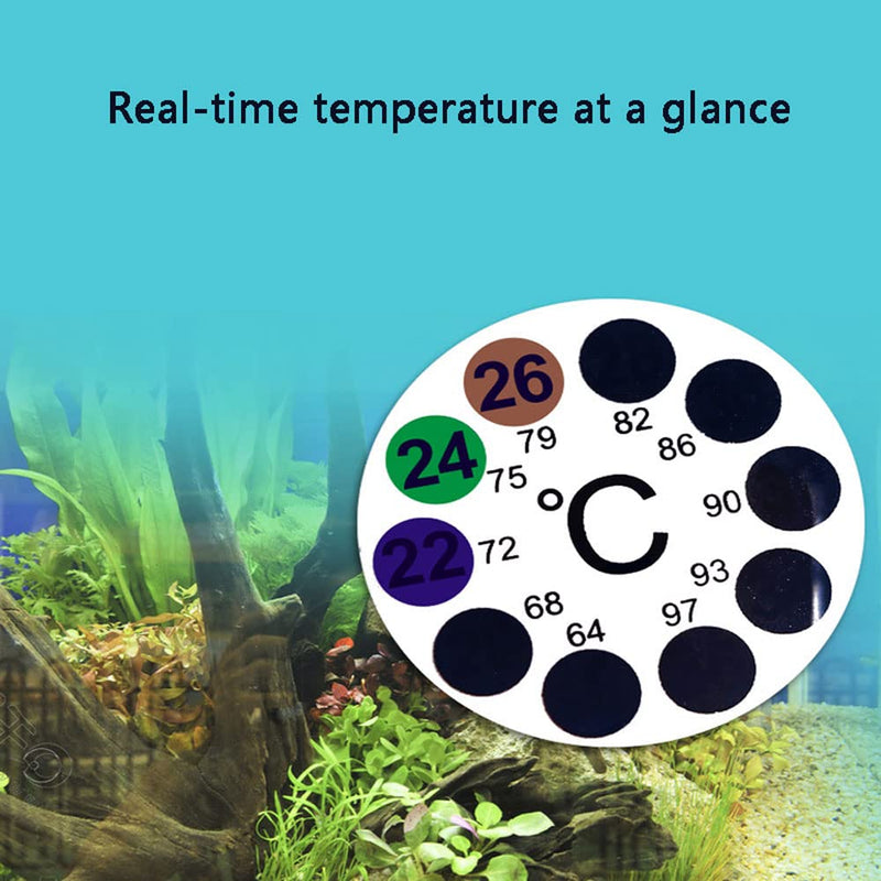 BDHI 10pcs Portable Aquarium Fish Tank Thermometer Temperature Sticker Stick-OnDigital Dual Scale Stick-On Celsius Thermometer Sticker(P04-10) - PawsPlanet Australia