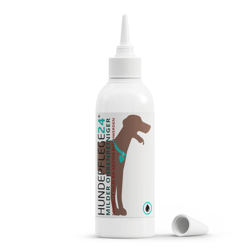 Hundepflege24 Acute Ear Cleaner for Dogs - Extra Strong Dog Ear Cleaner for Inflammation & Infections - Natural Ear Drops for Dogs with Piroctone Olamine, Chamomile & Aloe Vera 250ml - PawsPlanet Australia