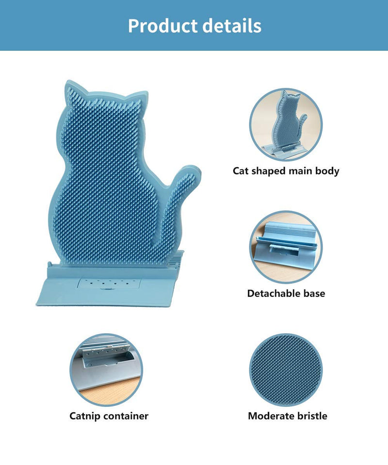 Cat face massager, Cat self groomer, Cat rubbing post suitable for all sized cats, Cat enrichment toys to enrich her environment. Cat shaped texture for self grooming. - PawsPlanet Australia