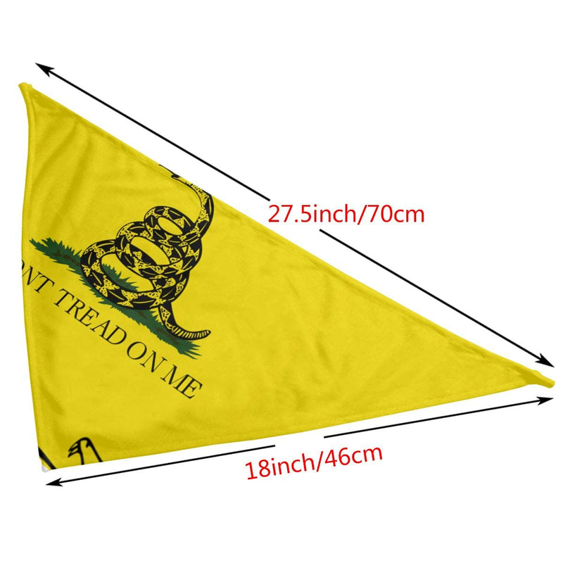 [Australia] - Don't Tread On Me Gadsden Flag Dog Bandana Collars Triangle Neckerchief Bibs Scarfs Accessories Pet Cats and Baby Puppies Saliva Towel One Size White 