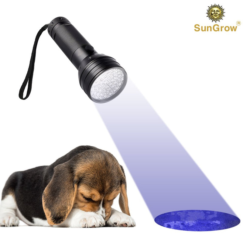 [Australia] - UV Flashlight Blacklight, Handheld Super bright Pet Urine Detector for Dog & Cat, Bed Bugs, Scorpion Hunter, Spots Invisible Stains, 51 LED up to 395nM, Aluminum Alloy Material, Multifunctional Torch 