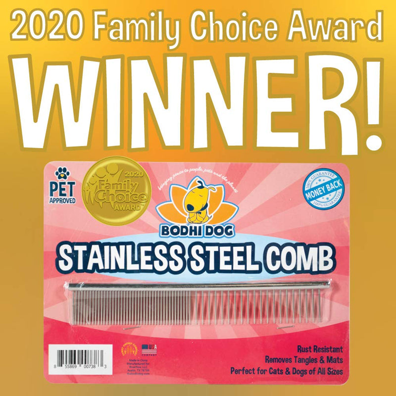 [Australia] - Premium Stainless Steel Metal Comb for Dogs and Cats | Detangler Grooming Brush for Pets with Short and Long Hair | Removes Knots, Tangles, Matted Fur and Knotted Hair 