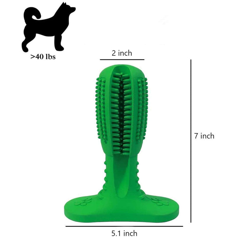 Dog Chew Toothbrush, Dog Teeth Cleaning Toy Natural Rubber Dental Care Cleaning Stick for Medium Large Dog Pets-Green Large - PawsPlanet Australia