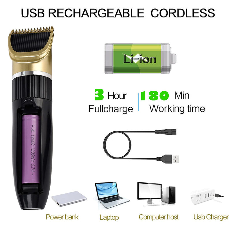 Dog Grooming Kit Clippers, Low Noise, Rechargeable, Cordless, Pet Hair Thick Coats Clippers Trimmers Set, Suitable for Dogs, Cats, and Other Pets - PawsPlanet Australia