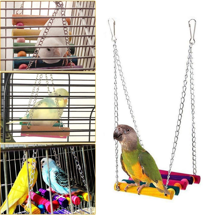 SLO 15 Packs Small Bird Parrot Swing Chewing Toys - Hanging Bell Birds Cage Toys Suitable for Small Parakeets, Cockatiel, Conures,Finches,Budgie,Macaws, Parrots, Love Birds - PawsPlanet Australia