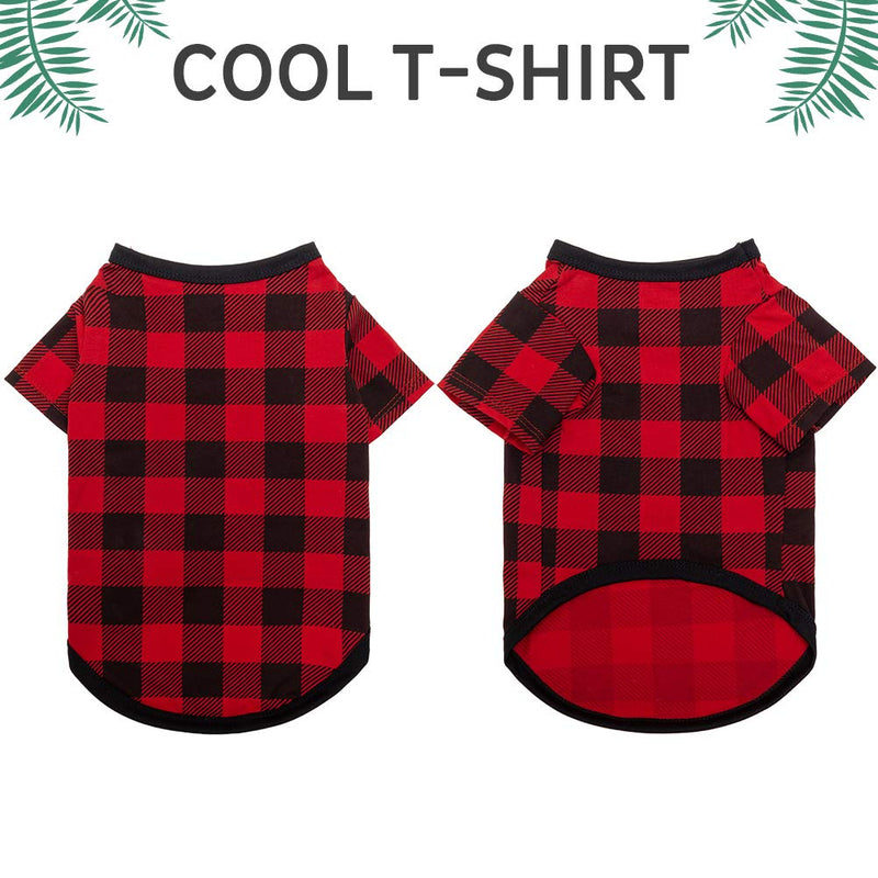 [Australia] - SCIROKKO Dog Shirt - Breathable Dog Plaid T-Shirt, Soft Basic Pet Vest Tee Clothes for Small Medium Large Dogs Cats Puppy 