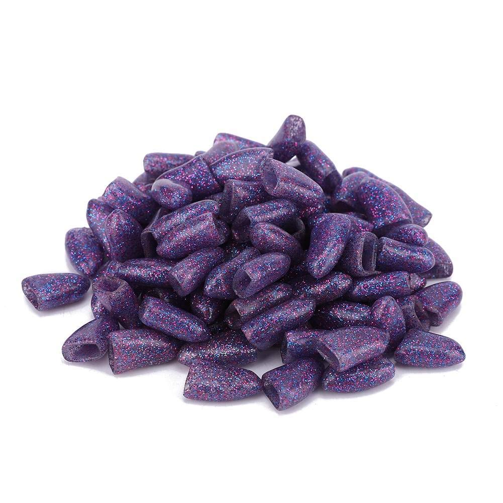 Hffheer Dog Nail Caps, Pack of 100 Colorful Soft Pet Claw Nail Caps Cover Paw Control with Glue and Applicators for Dog Claws (Violet L) Violet L - PawsPlanet Australia