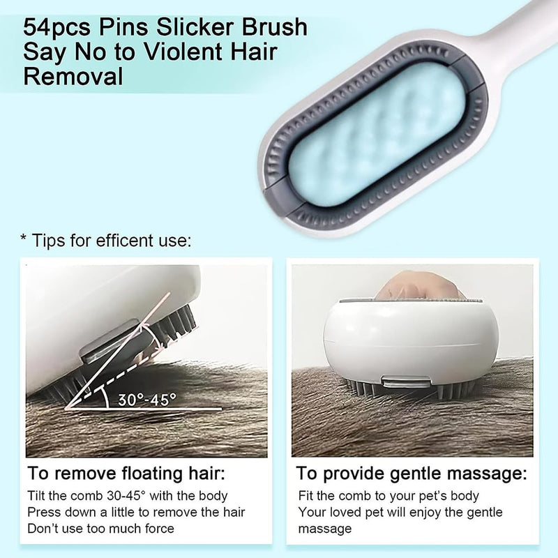 Hilloly Pet Grooming Brush, Bath Brush for Pets, Pet Cleaning Brush Floating Hair Brush, Hair Removal Brush with Water Tank, Dog Cat Hair Brush for Grooming and Grooming - PawsPlanet Australia