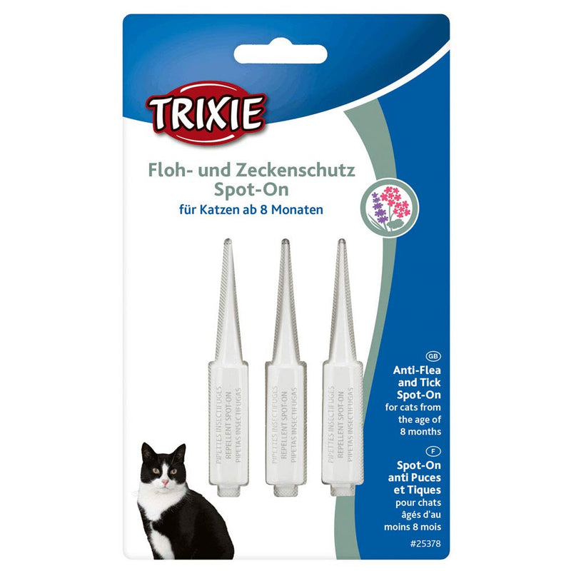 Trixie Flea and Tick Protection Spot-On, Cat Cat over 8 months - You will receive 1 pack/s; Package contents 3 ml - PawsPlanet Australia