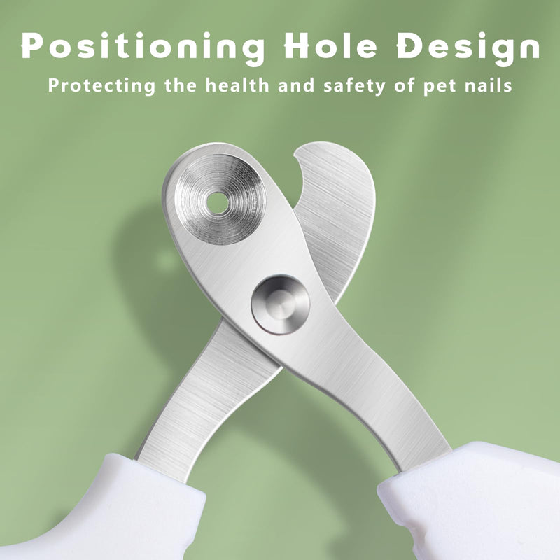 Alyvisun Claw Scissors for Cats, Professional Claw Scissors for Dogs with Positioning Hole, for Rabbits, Guinea Pigs, Birds, Puppies Kittens and Small Animals Pet Nail Clipper (Blue White) - PawsPlanet Australia