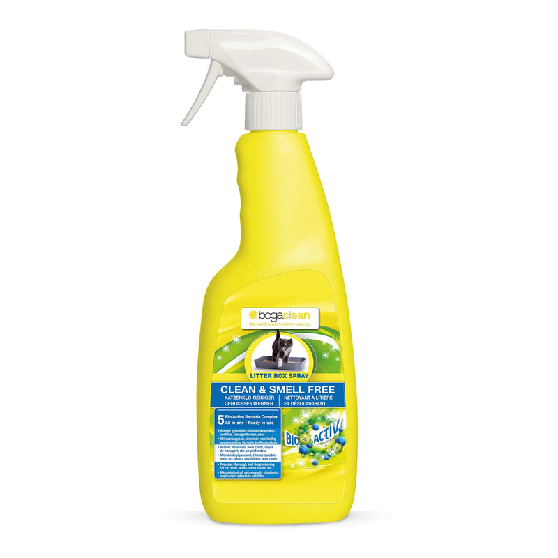Bogaclean Clean & Smell Free Litter Box Spray - Cat Urine Odor Remover - Ideal for Cat Litter Boxes & Accessories - Microbiological Odor Neutralizer & Enzyme Cleaner - 500 ml - PawsPlanet Australia