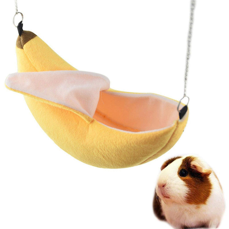 [Australia] - Hamster Warm Banana Bed House Pet Winter Hanging Bed Small Animals Hammock Hanging Resting Cage Nest Bed Accessories for Guinea Pig Hedgehog Chinchilla Small Bird (Yellow) Green 