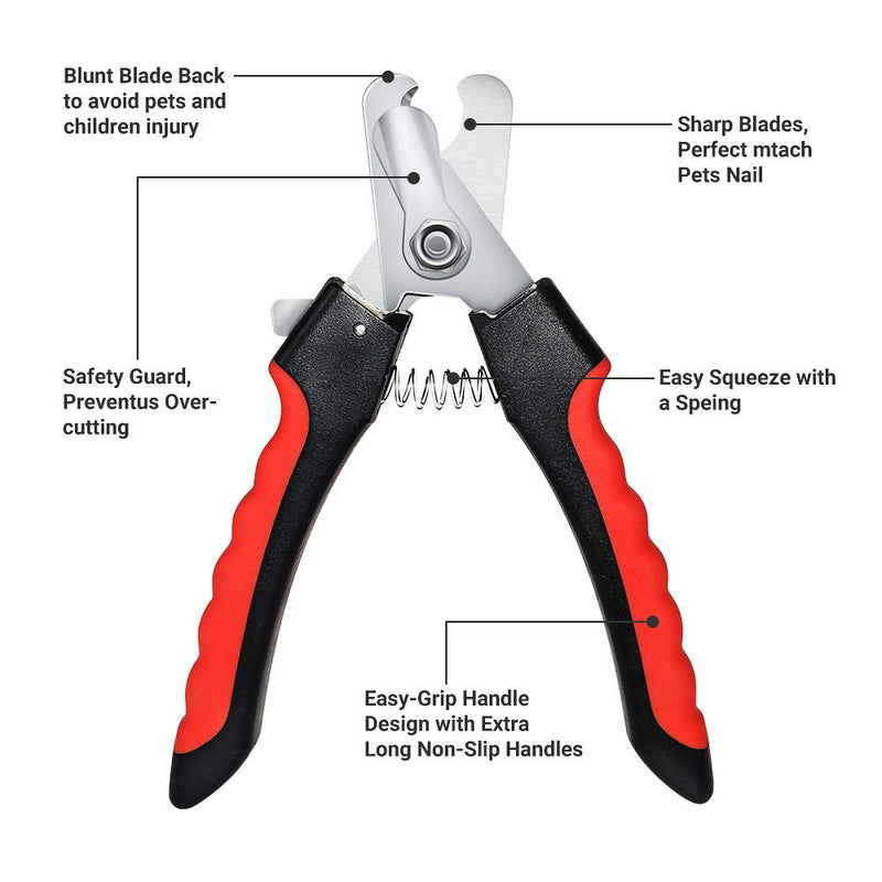 [Australia] - TeImo Professional Dog Nail Clippers and Trimmer with Safety Guard on Razor Sharp Blades and Nail File 