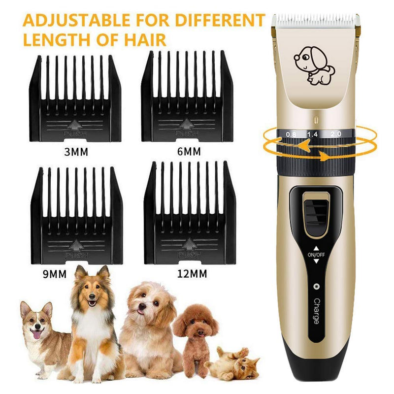 SUnMilY Dog Shaver Clipper for Grooming, Rechargeable Cordless Quiet Electric Hair Clippers Set for Puppy Cats Pets - PawsPlanet Australia