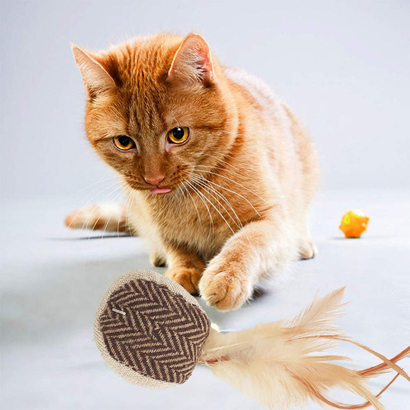 Interactive and Safe Cat Toys- Ball with Feathers- Helps Release Stress & Boredom - Great for Stimulation - PawsPlanet Australia