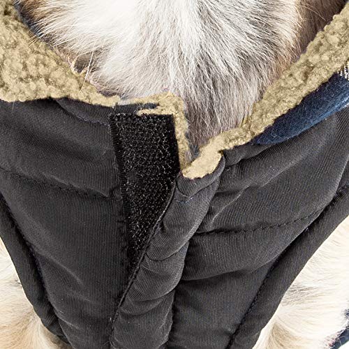 [Australia] - Pet Life 'Allegiance' Classical Plaided Insulated Dog Coat Jacket Medium Khaki 