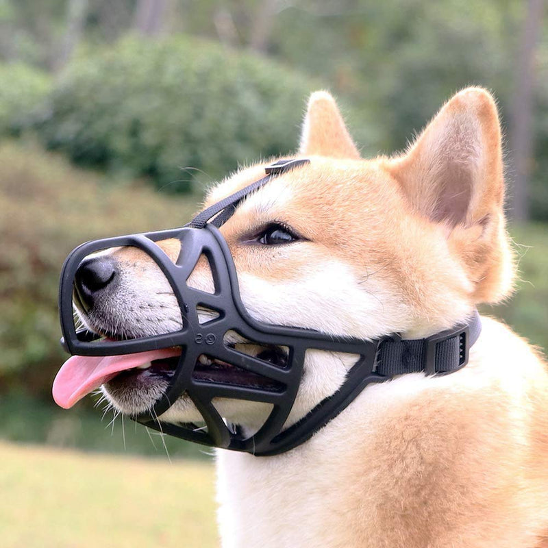 [Australia] - Mayerzon Dog Muzzle, Breathable Basket Muzzle to Prevent Barking, Biting and Chewing, Humane Muzzle for Small, Medium, Large and X-Large Dogs XS Black 