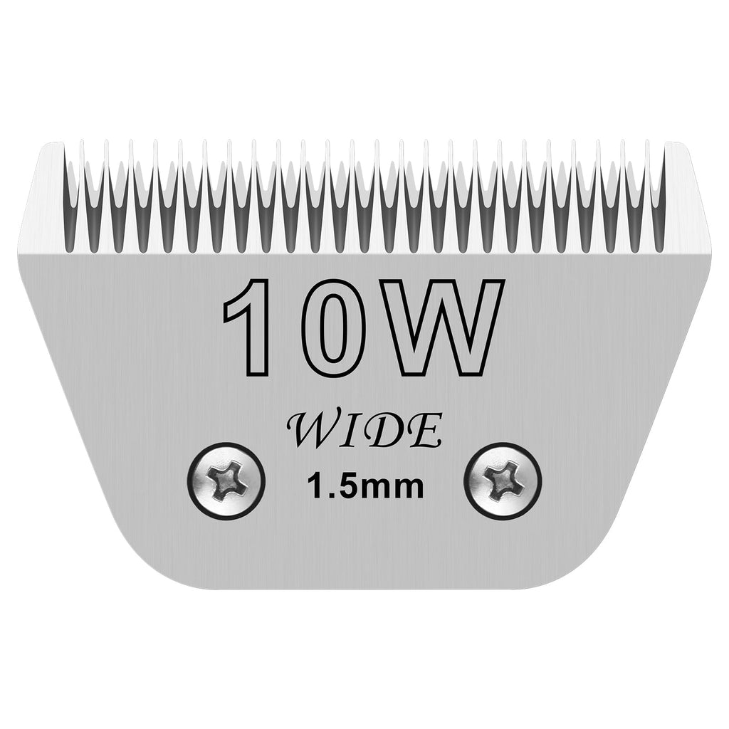 10W wide removable blades for pet grooming, compatible with Andis, Oster A5, Wahl KM10/Moser 45/Masterclip A5 clippers, cutting length 1/16 inch (1.5mm) 10W-1.5mm - PawsPlanet Australia