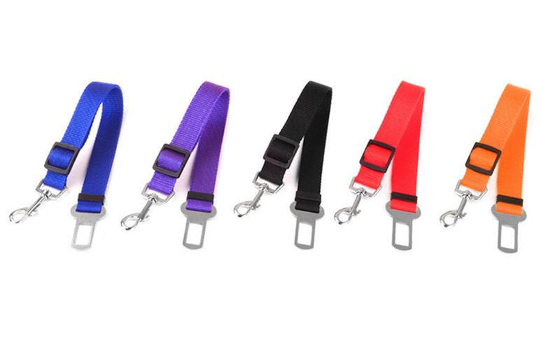 [Australia] - New Tech Junkies SEAT BELT restraint clip-on to collar/harness Pet Dog car truck mini-van Animal Safety nylon RED 