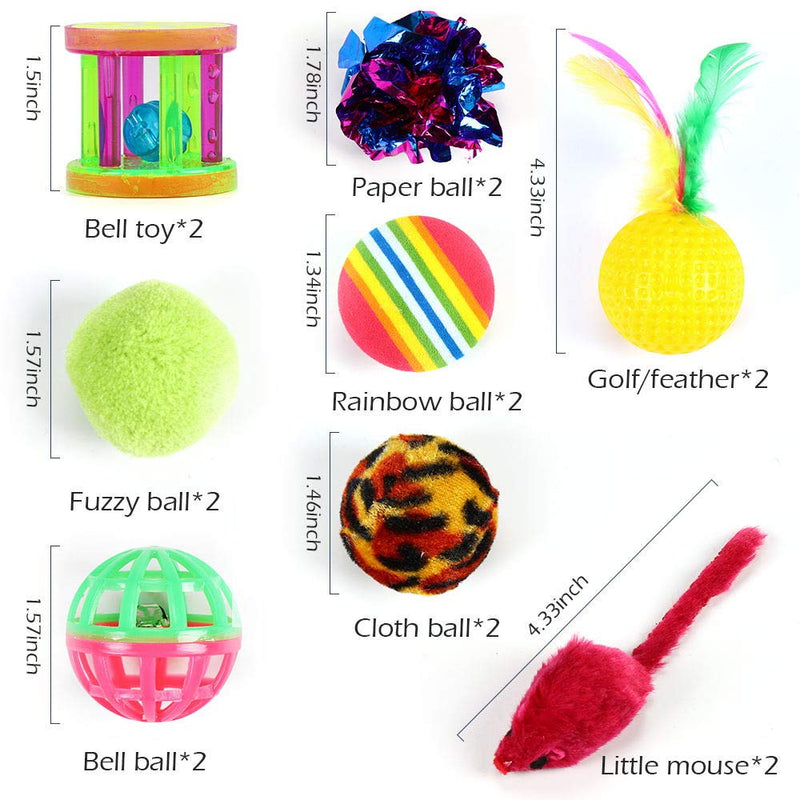 Cosyres Kitten Toys Interactive Cat Toys Assorted 21Pcs for Indoor Cats Tunnel, Feather, Mouse Mice Balls and Bells Toys for Cat Puppy - PawsPlanet Australia