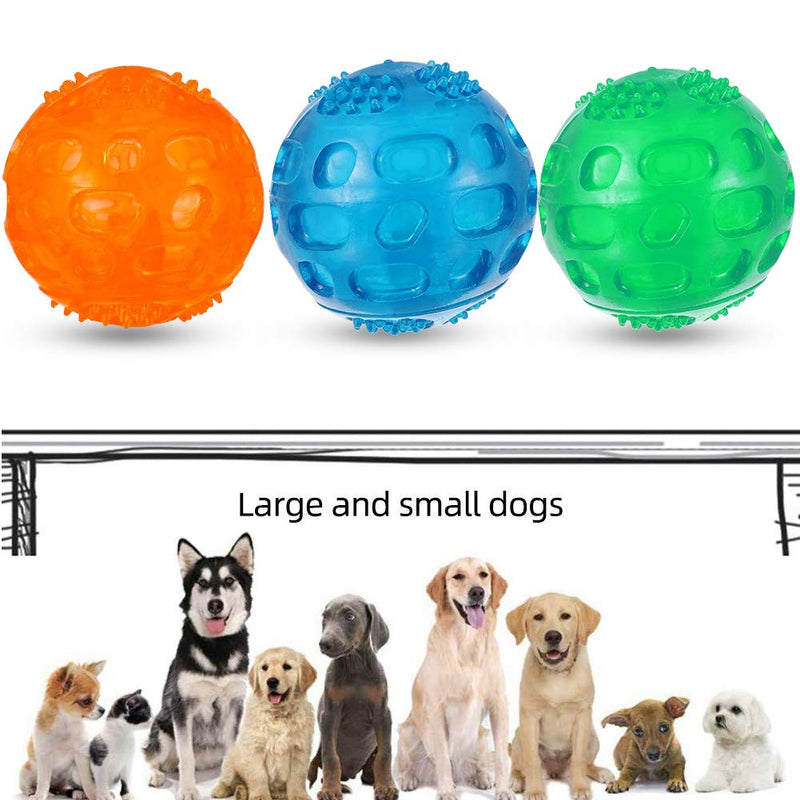 falllea 3 Pcs Dog Ball, Pet Chew Toys Balls, Squeaky Dog Ball Waterproof Dog Toys for Pets Training Swimming Playing Running - PawsPlanet Australia