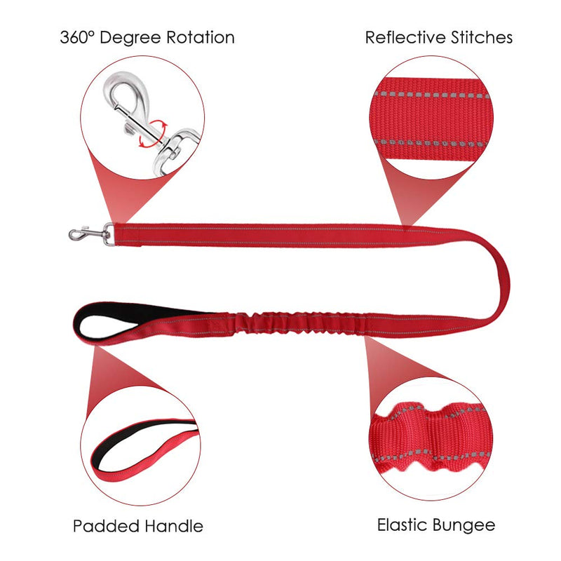 [Australia] - SlowTon No Pull Small Dog Harness and Leash, Heavy Duty Easy for Walk Vest Harness Soft Padded Reflective Adjustable Puppy Harness Anti-Twist 4FT Pet Lead Quick Fit for Small Dog Cat Animal XX-Small Red 