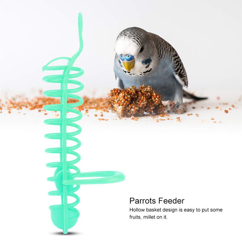 [Australia] - Sheens Parrot Feeding Bowl with Perches Hanging Swing Foraging Toy Bird Cage Toys Feeder Box for Parrot Green 