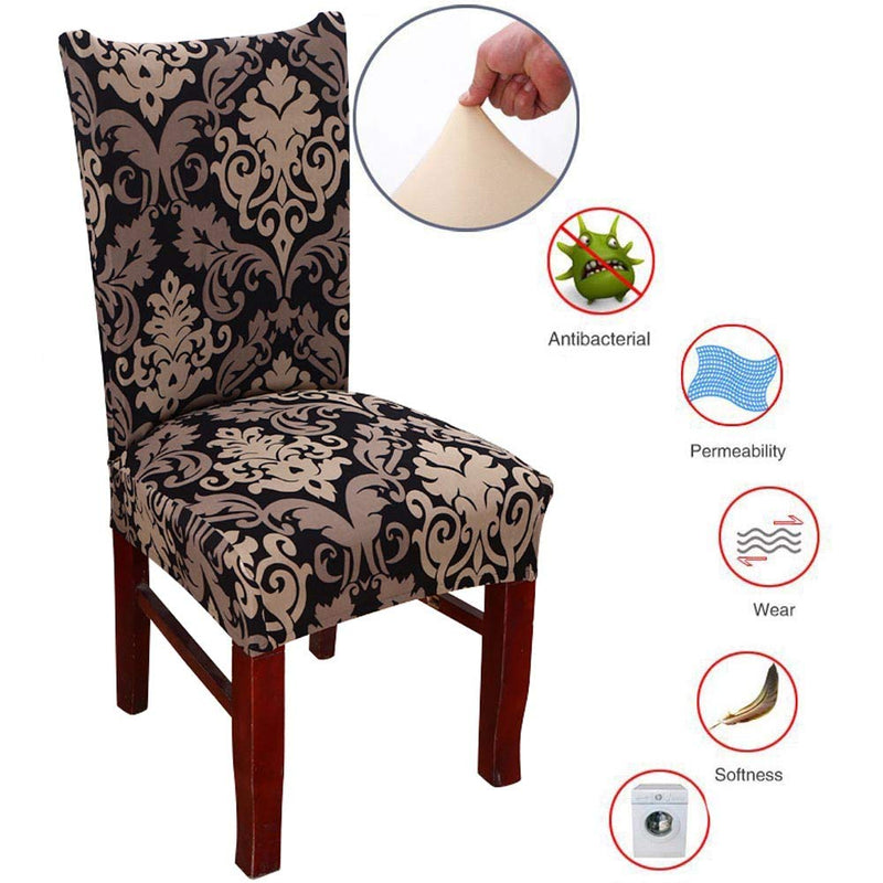 SUBCLUSTER 4 Pcs/Set Premium Chair Cover Set Upgrade Chair Protective Cover Slipcover Universal Stretch Elastic Chair Protector Seat Covers for Dining Room Wedding Banquet Party Decoration (Style 9) Style 9 - PawsPlanet Australia